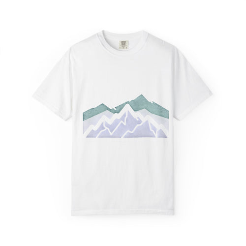 Mountain Range Graphic T-Shirt — Pastel Peaks Adventure Tee